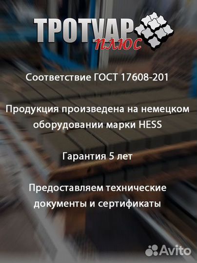 Брусчатка бетонная 200х100х60 цветная