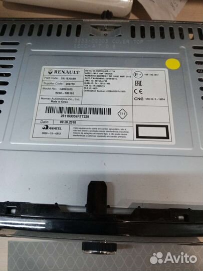 Магнитола Рено 2019 г