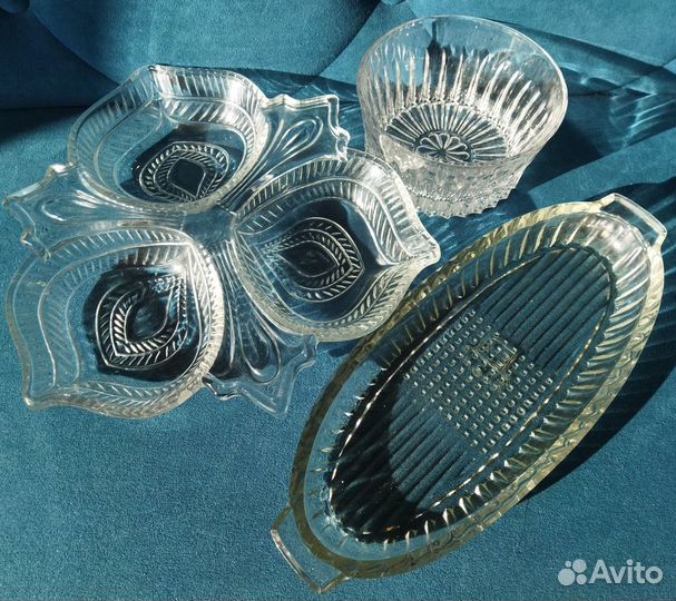Селедочница, конфетница, менажница стекло