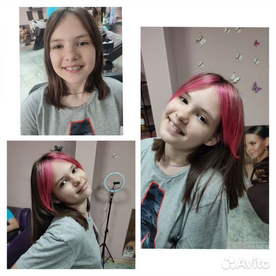 Окрашивание волос, стрижки