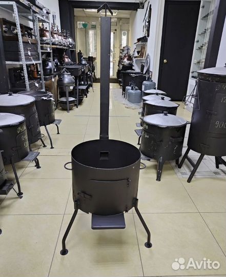 Печь для казана с трубой и дверцей 3 мм