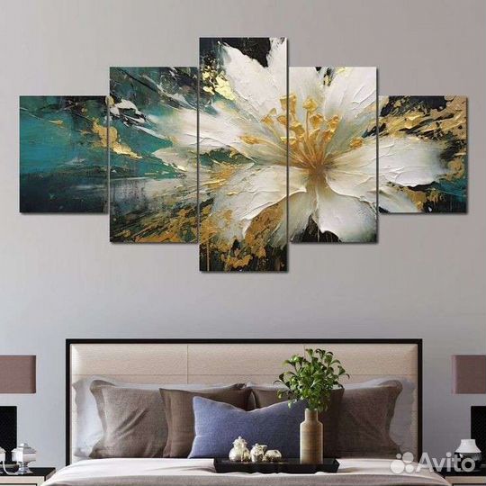 Картина маслом цветы в абстрактном сюжете