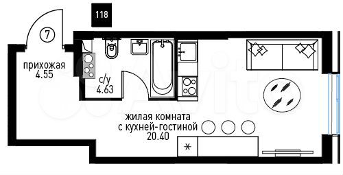 1-к. квартира, 29,6 м², 10/28 эт.