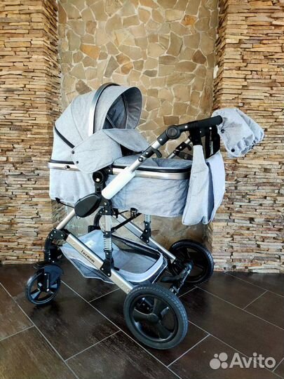 Коляска Трансформер 2в1 (серая полный комплект)