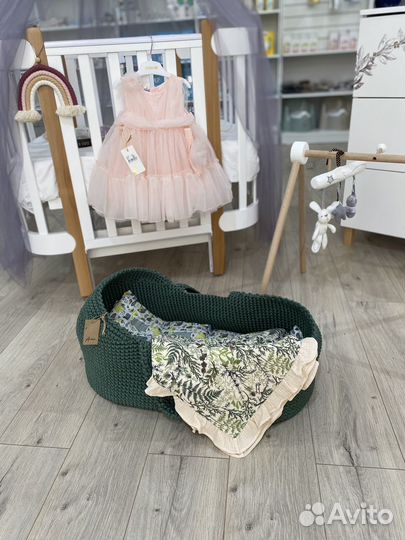 Люлька переноска вязаная корзина для выписки