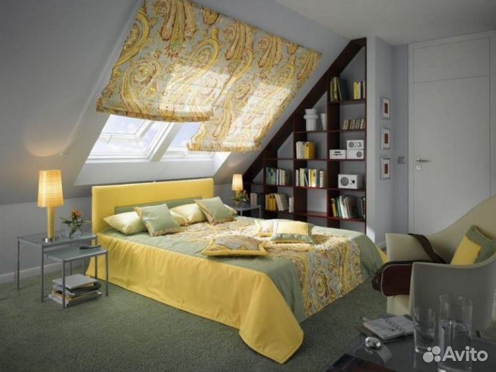 Мансардные римские шторы на заказ