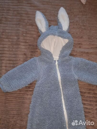 Комбинезон плюшевый зайка (68-74)