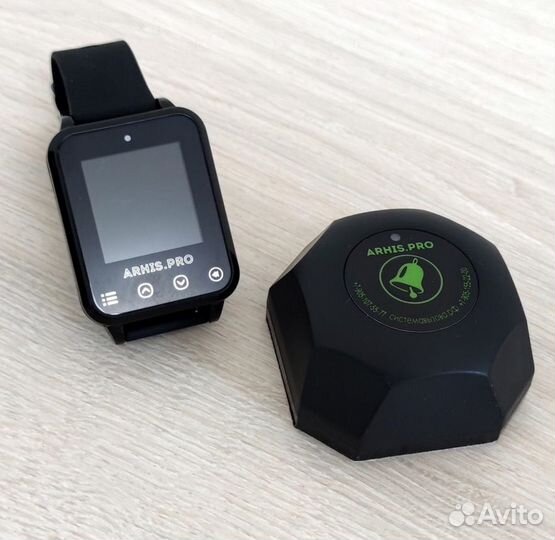 Кнопка вызова персонала, официанта Бургер и часы