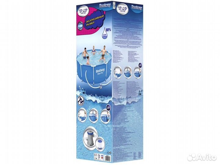 Каркасный бассейн Bestway 305х100 с фильтром