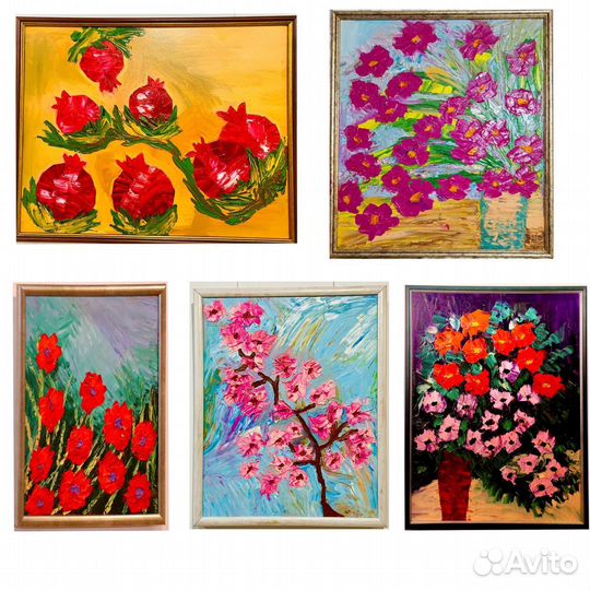 Картина маслом на холсте цветы