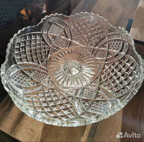 Ваза для фруктов на ножке стекло Царская Россия