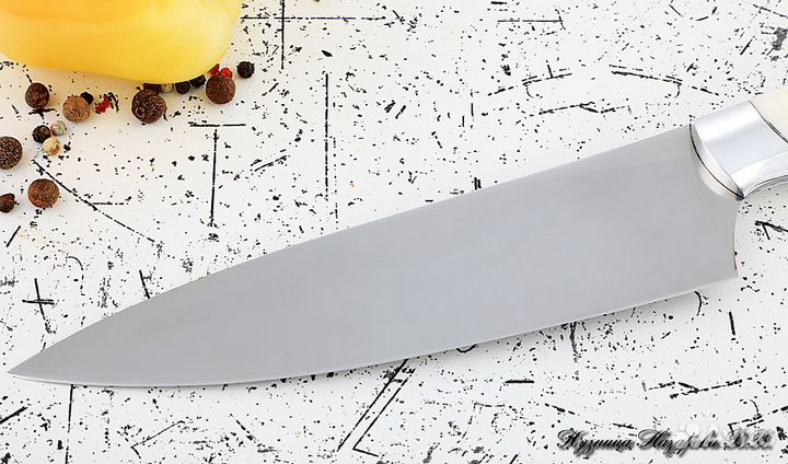 Кухонный нож Шеф № 12 сталь 95Х18 акрил белый
