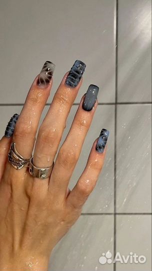 Маникюр гель лак наращивание
