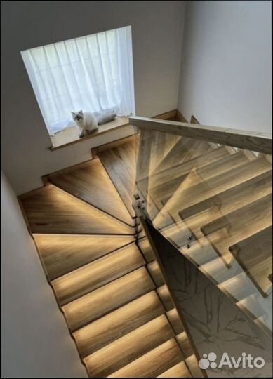 Перила из стекла лестничные ограждения