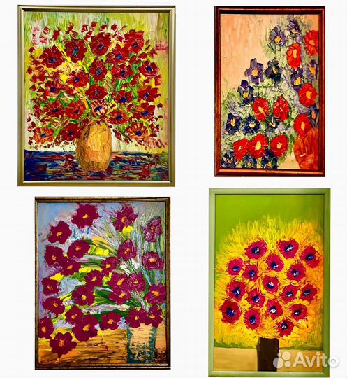 Картина маслом на холсте цветы