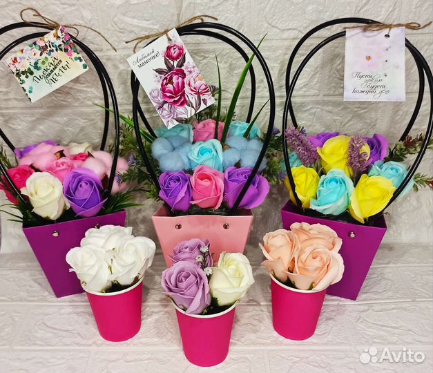 Букет из мыльных роз