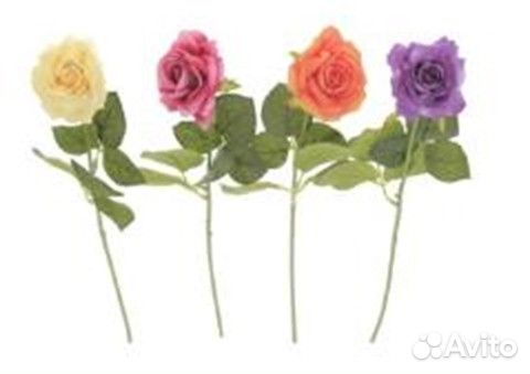 Цветок искусственный Роза ветка 40 см, микс цветов