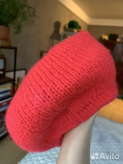 Шапка Берет малиновый шерсть