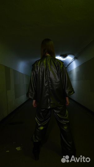 Джинсовка кимоно металлик