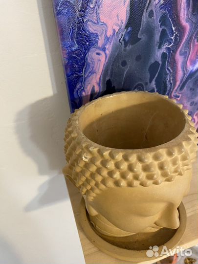 Кашпо горшок голова будды