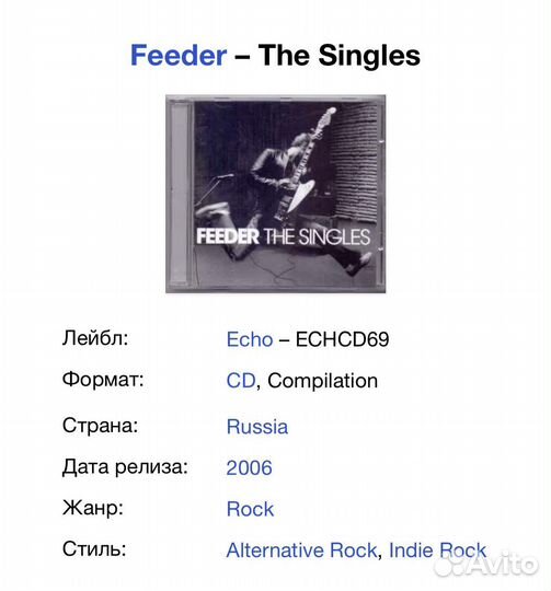 Feeder - The Singles CD Rus