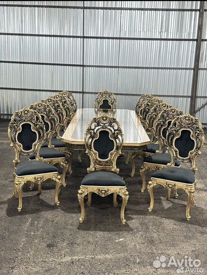 Стол стулья платина