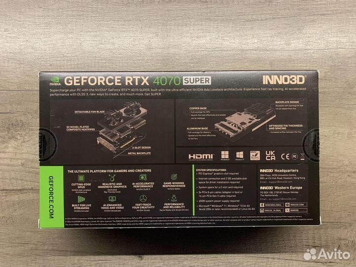 Видеокарта inno3d rtx4070 super