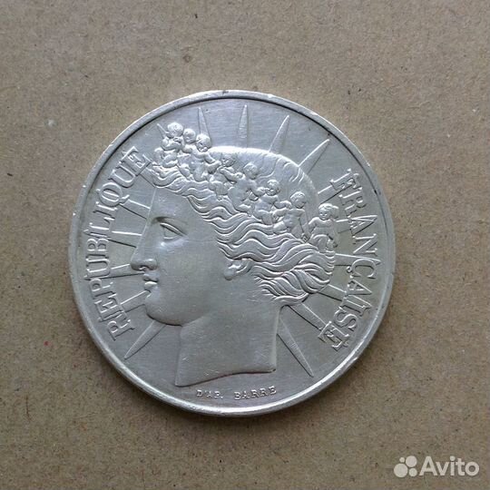 Монета 100 франков франция 1988