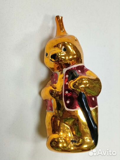 Мишка с посохом, редкая ёлочная игрушка