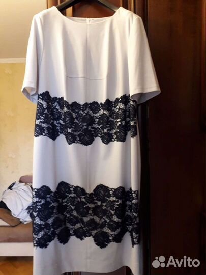 Платье женское серо-голубое размер 58