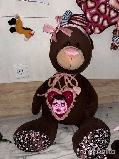 Ватное сердце-кукла-подвеска ручной работы