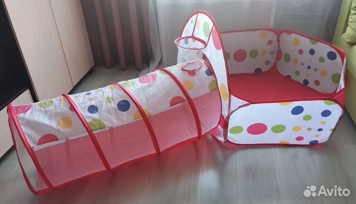 Детский сухой бассейн с шариками и трубой