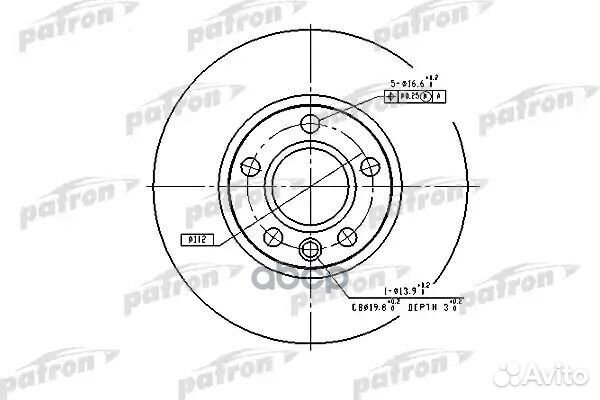 Диск тормозной передн VW: transporter IV c борт
