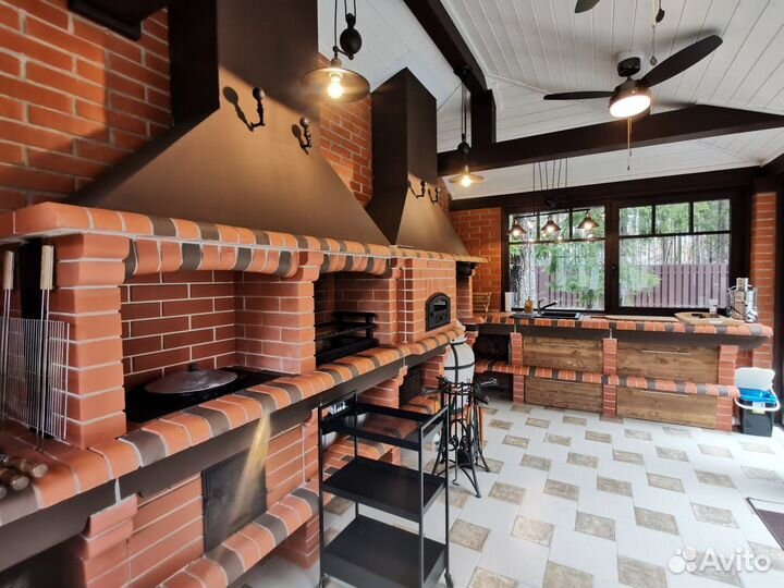 Мангальный комплекс из кирпича Барбекю