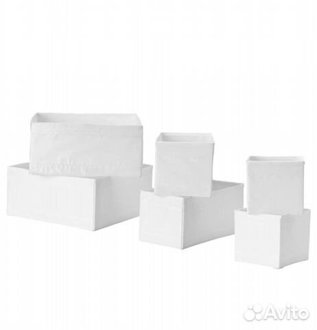 IKEA skubb Набор коробок, 6 шт., белый