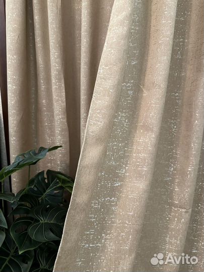 Шторы шинель 2 шт новые золотисто беж