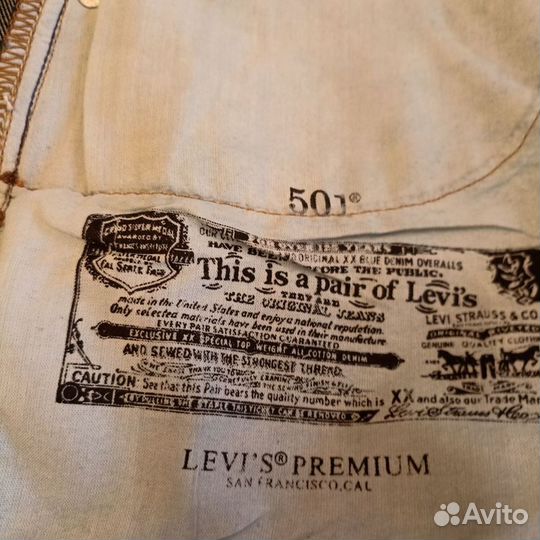 Мужские джинсы levis 501 новые