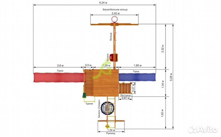 Детская площадка для дачи Крафт Pro 5