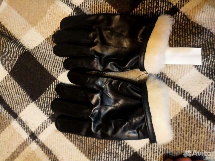 Перчатки лётные кожаные настоящий мех