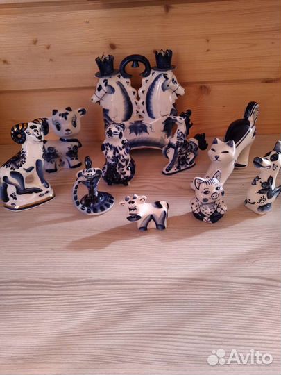Фигурки гжель животные
