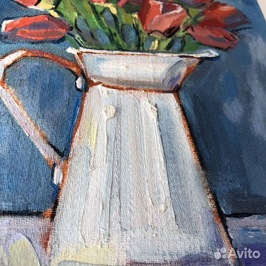 Картина маслом цветы пионы