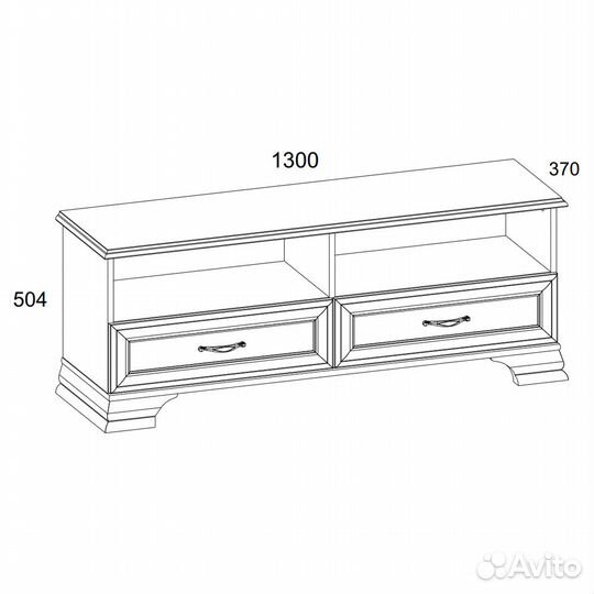 Тумба RTV 2S2N, tiffany, цвет вудлайн кремовый