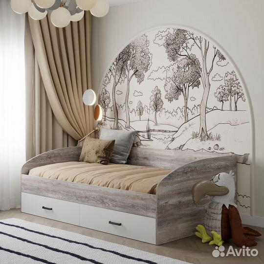 Кровать подростковая 120х200 коллекции Гранд