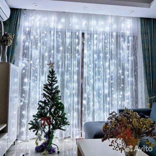 Электрогирлянда интерьерная Дождь Светодиодная