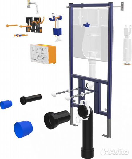 Инсталляция для унитаза Loranto 4501 кнопка белая