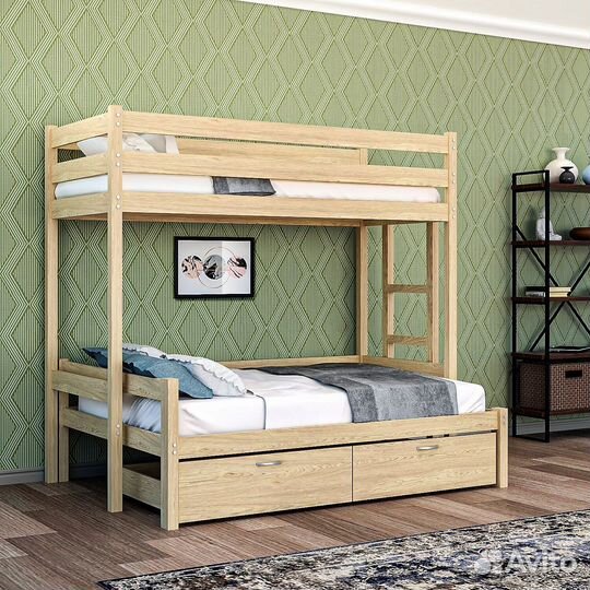 Двухъярусная кровать деревянная