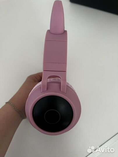 Детские беспроводные bluetooth наушники розовые