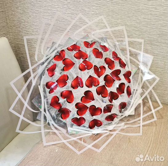 Светящиеся букеты из сердец