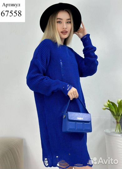 Платье туника вязаное