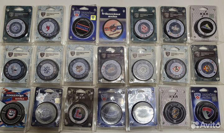 Шайба сувенир хоккейная в блистере с командами кхл